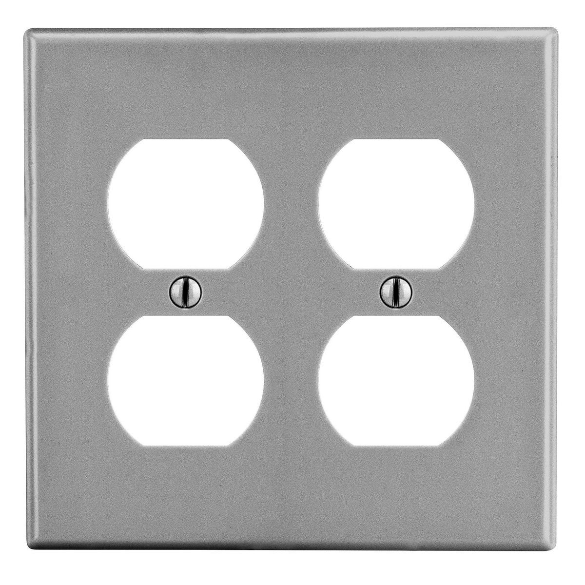 Wallplate, Mid-Size 2-Gang, 2) Duplex, Gray