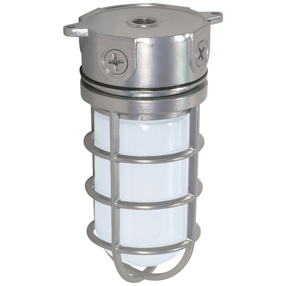 1 Light - 11 - Industrial Style - Surface Mount w/Frosted Glass - Metallic Silver