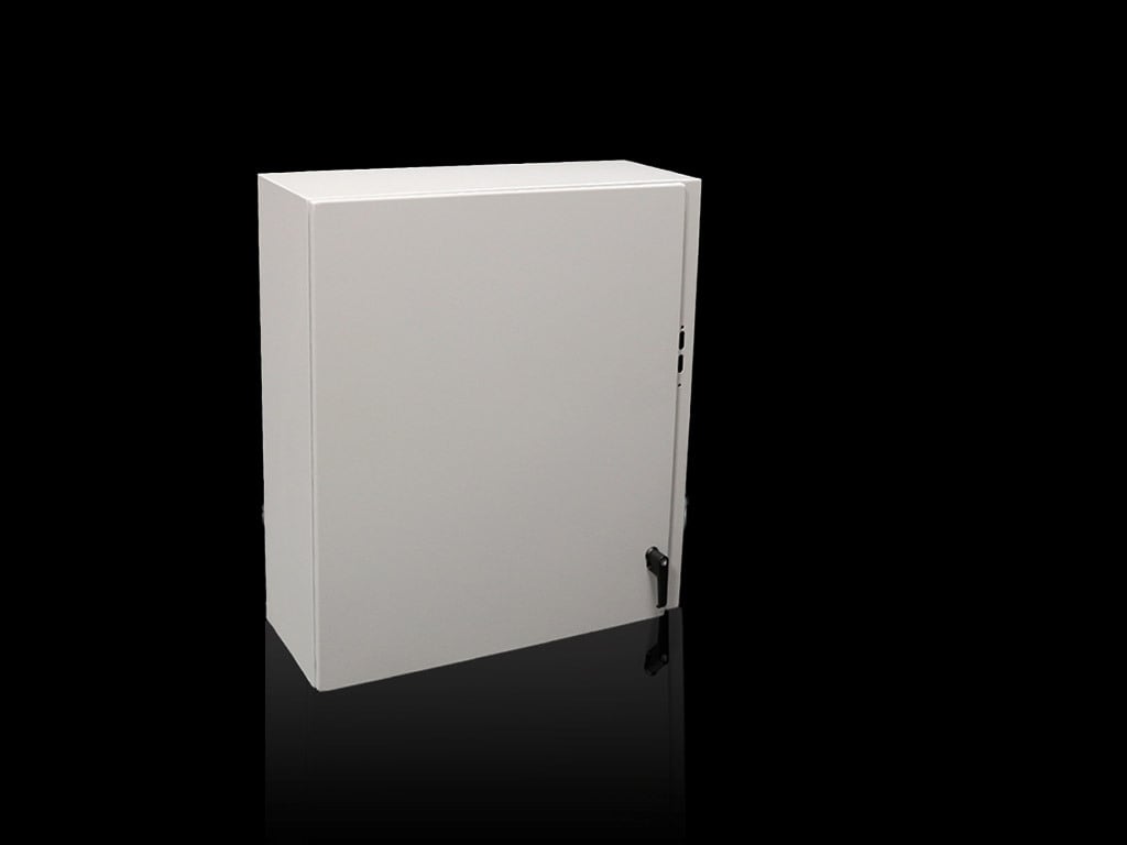 These flange mount disconnect wallmount enclosures can be used for virtually any application. The WM series ensures NEMA protection through a secure locking system, foamed-in-place gasket, and knife-edge sealing surface. Features include a cold rolled steel body and door, and a zinc plated mounting panel.