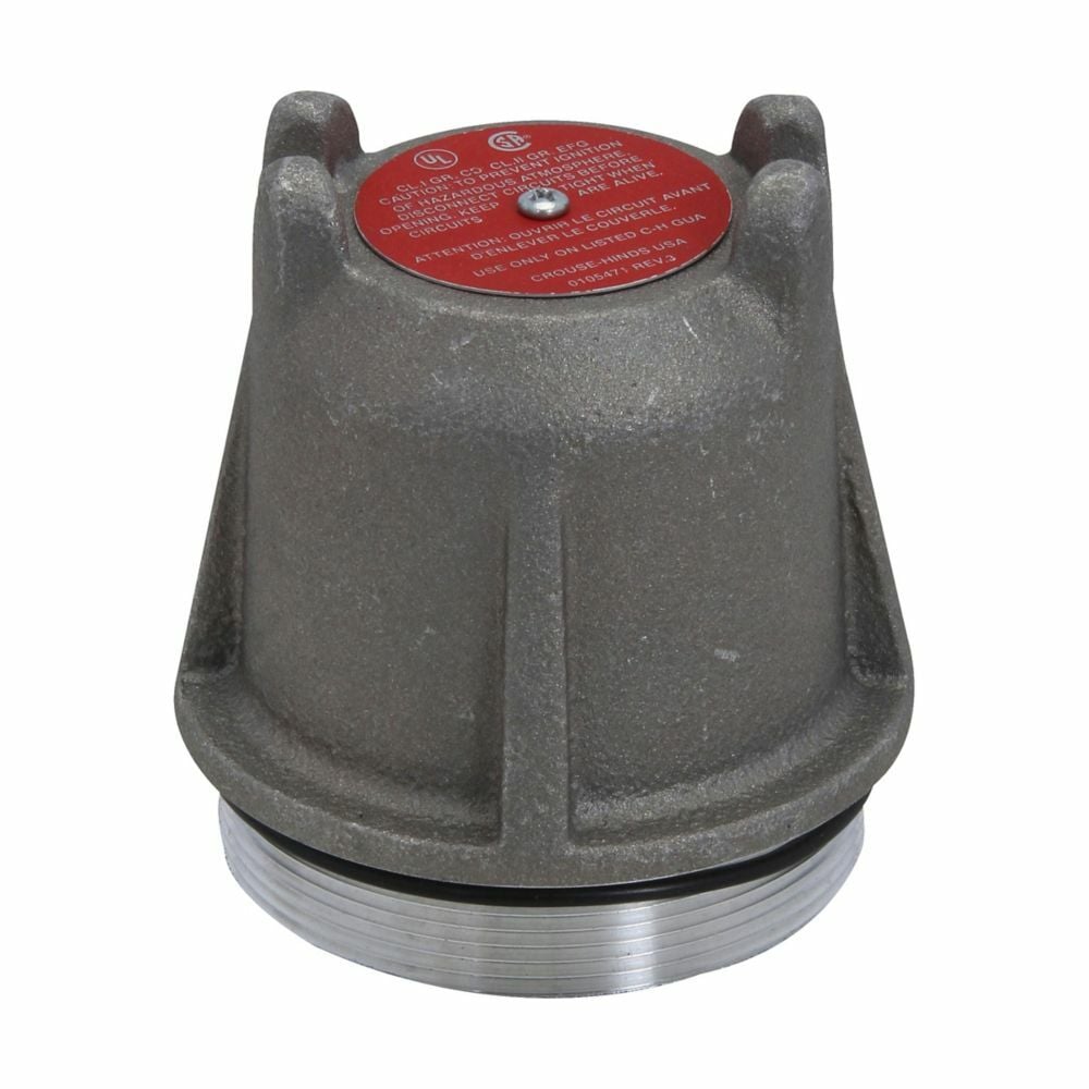 Eaton Crouse-Hinds series Condulet GUA dome cover, 5" cover opening diameter, 10" exterior depth, Copper-free aluminum, 12 thread pitch