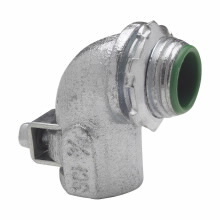 Eaton Crouse-Hinds series ACB connector, 0.680-1.110" cable opening, AC/MC and FMC, 90 angle, Malleable iron, 3/4"
