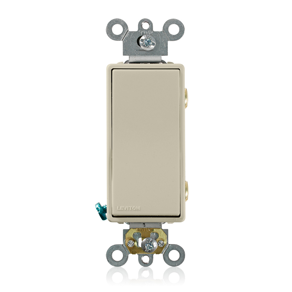 20-Amp 120/277-Volt Decora Plus Rocker Double-Pole AC Quiet Switch, Ivory