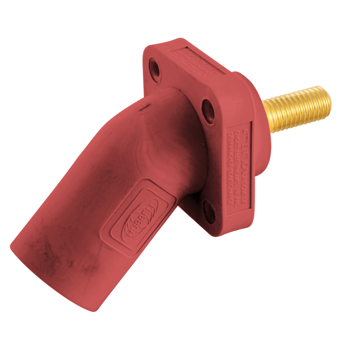 Single Pole Products, 300/400A Series,Inlet, Angled, Threaded Stud, Red