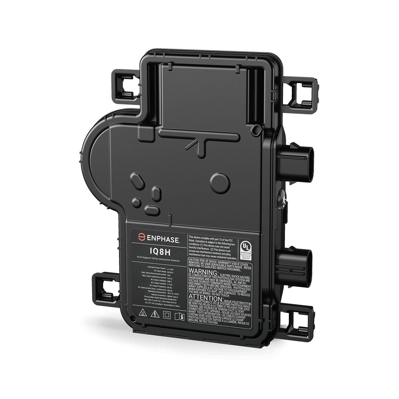 IQ8H Microinverter with Integrated MC4 Connectors, compatible with 72-cell PV modules