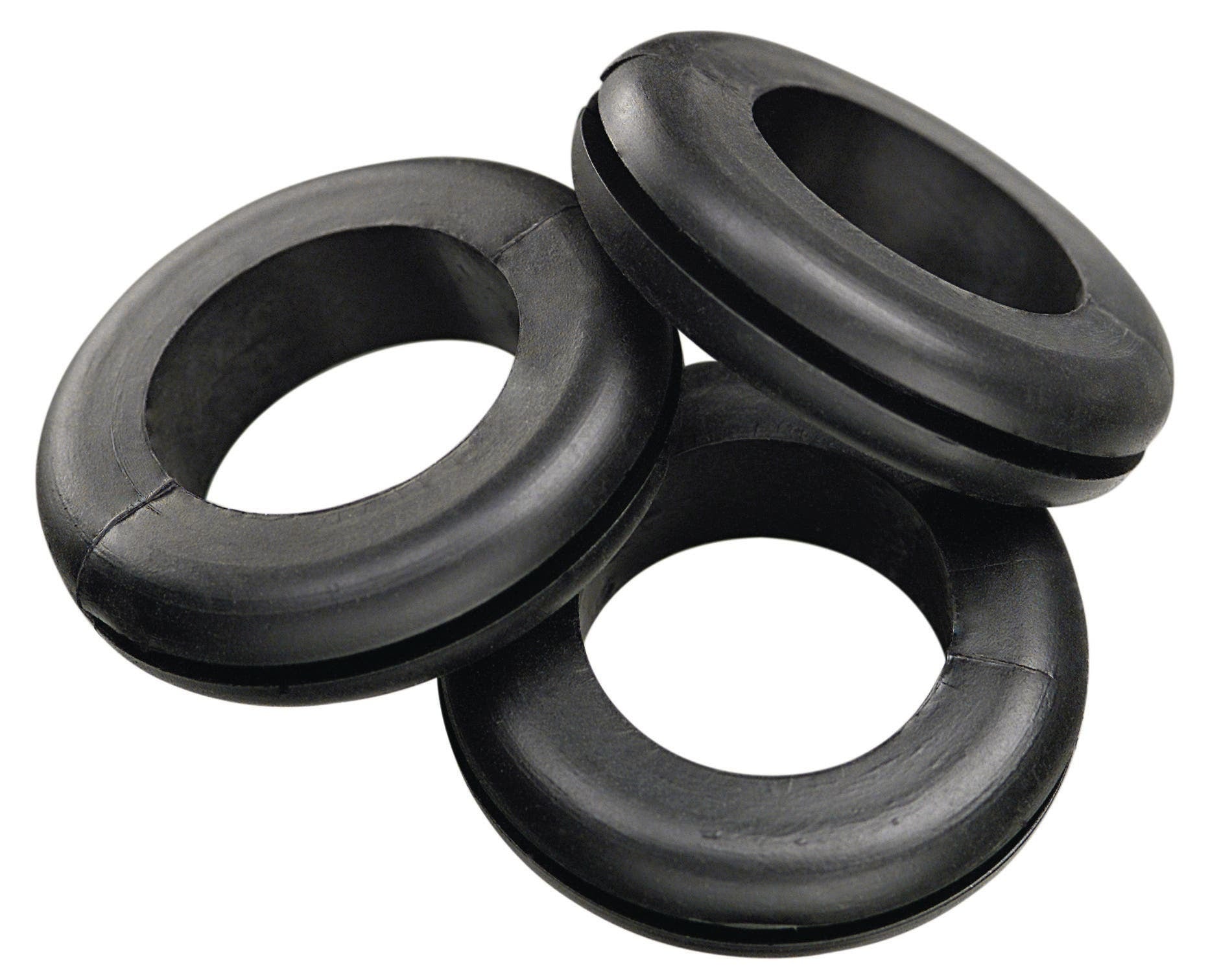 IDEAL, Grommet, Buchanan, Color: Black, Size: 15/64 IN Outer Diameter, 3/4 IN Inner Diameter, 0.31 IN Thickness, Material: PVC, Material Type: Flexible, Durometer: 60, Dimension B: 1 IN, Dimension E: 1/16 IN, Hole Diameter: 3/4 IN