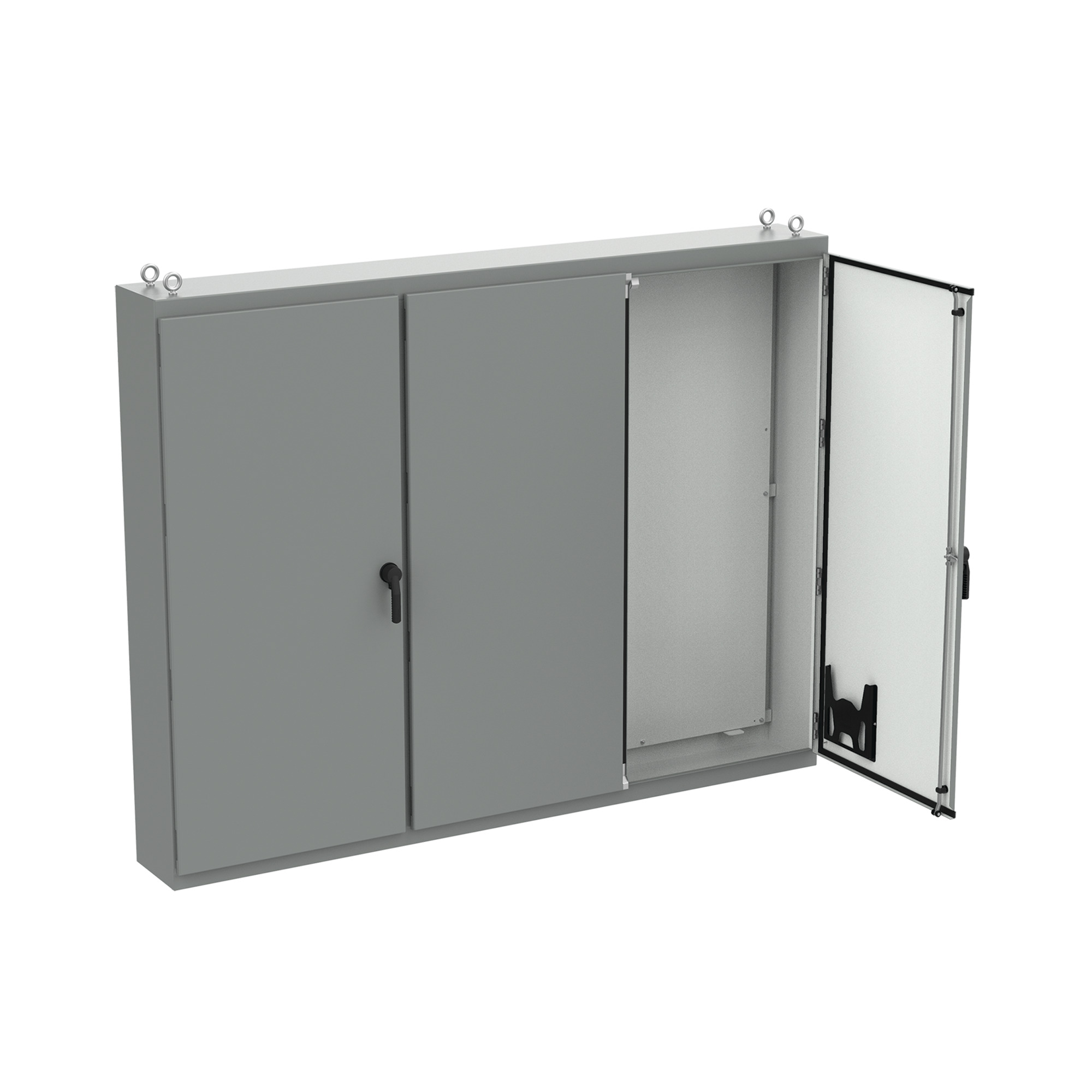 Free-Stand Multi-Door Type 12 White Inside 3Dr, 86.12x112.00x14.12, Gray, Steel