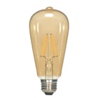 LED Filament, Designation: 6.5W ST19 Filament LED - Medium Base - Transparent Amber - 2300K - 120V