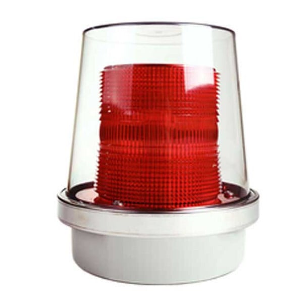 AdaptaBeacon Light Duty Weatherproof Strobe Beacon, 120 VAC, Xenon Lamp, Red, Surface Mounting