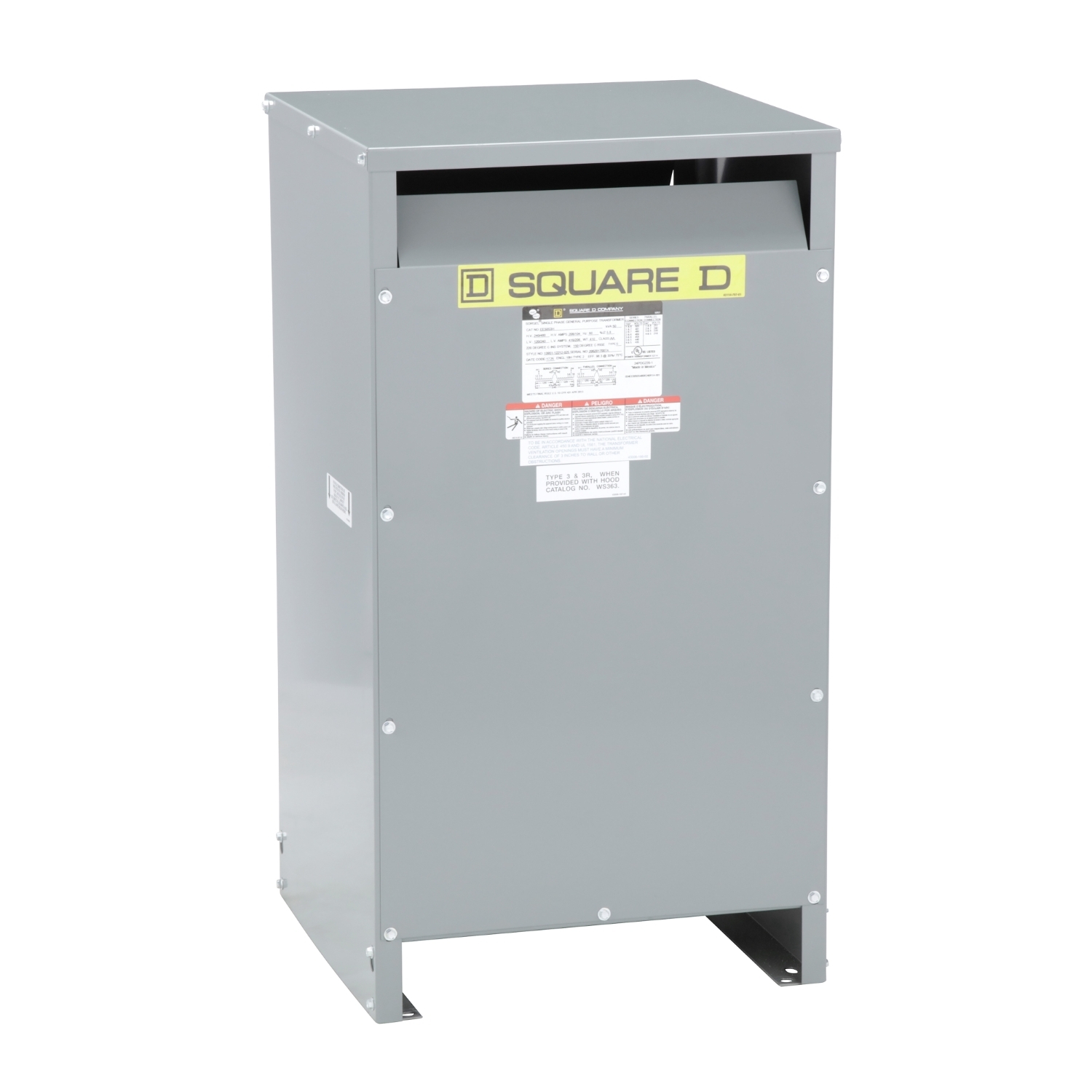 Transformer, dry type, DOE 2016, 50kVA, 1 phase, 240x480V primary, 120/240V secondary, 18H, 150C rise
