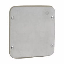 Eaton Crouse-Hinds series Square Cover, 4-11/16", Natural, Blank, Steel, Air plenum, Flat blank