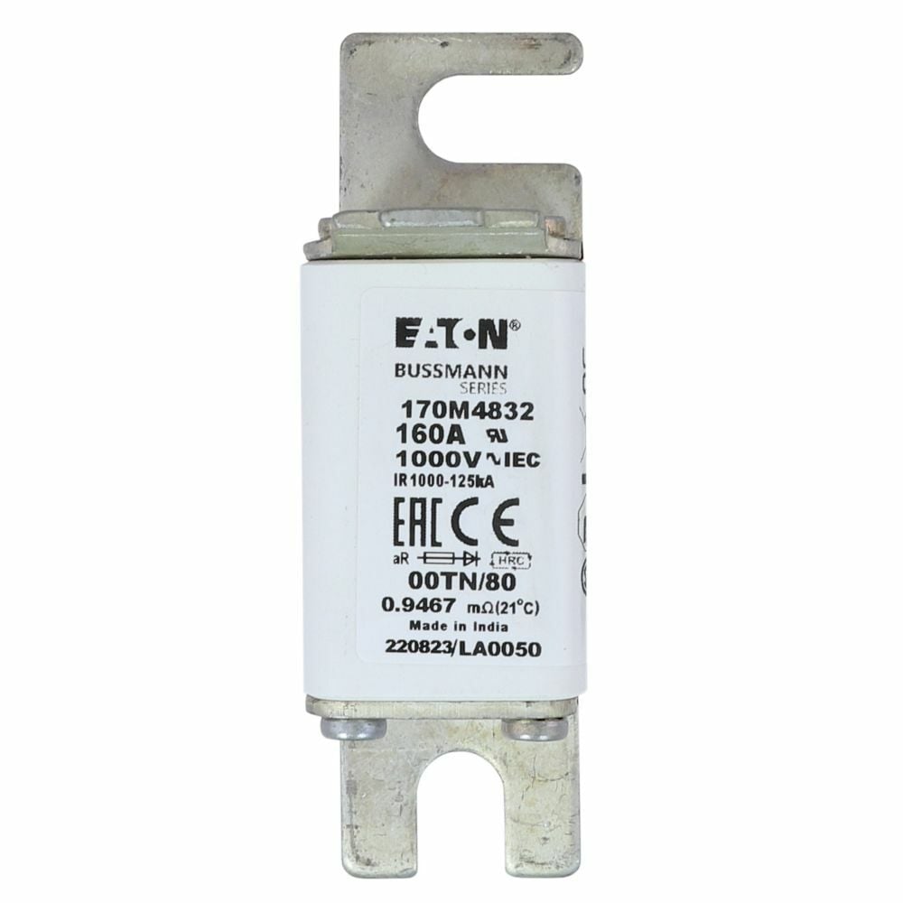 Fuse-link, high speed, 160 A, AC 1000 V, size 00, 30 x 47 x 98 mm, aR, DIN, IEC, single indicator