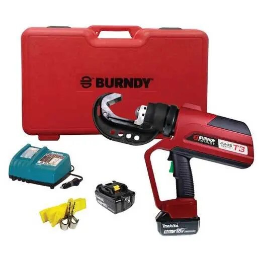 PATRIOT T3 11-Ton Battery Crimper, Dieless C-Head, (2) 5.0Ah 18V Li-Ion Batteries, 12V DC Charger, Hard Case