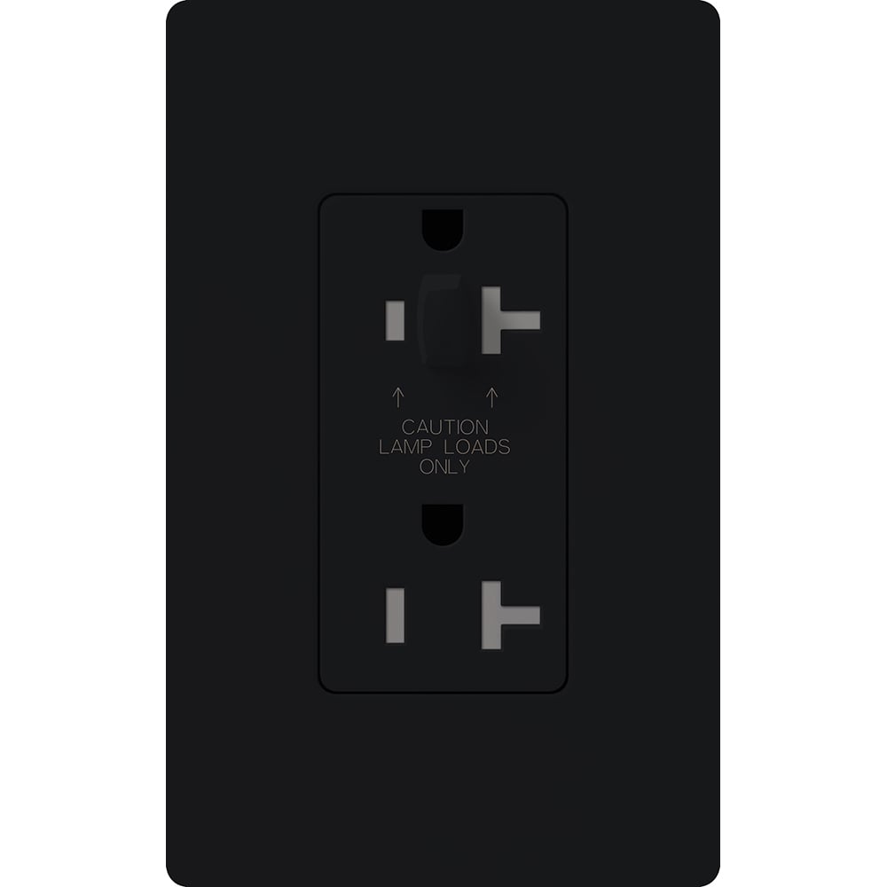 Claro, Satin, half dimming, tamper resistant receptacle, 15A/125V in midnight