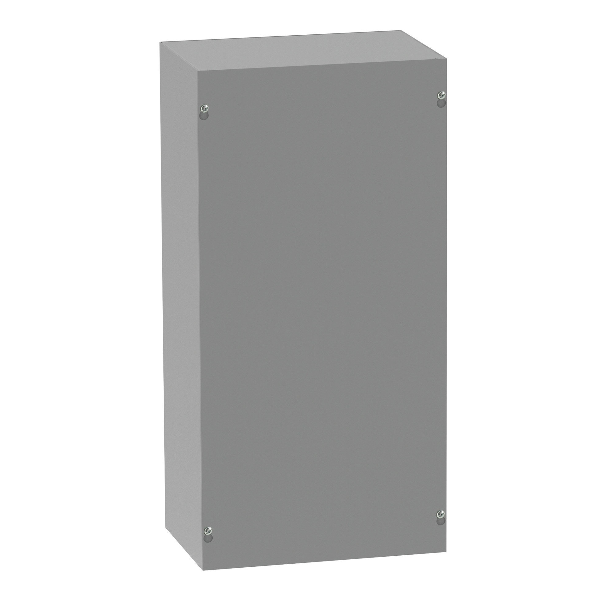 Screw-Cover Enclosure Type 1 no Knockouts, 16x12x6, Gray, Steel