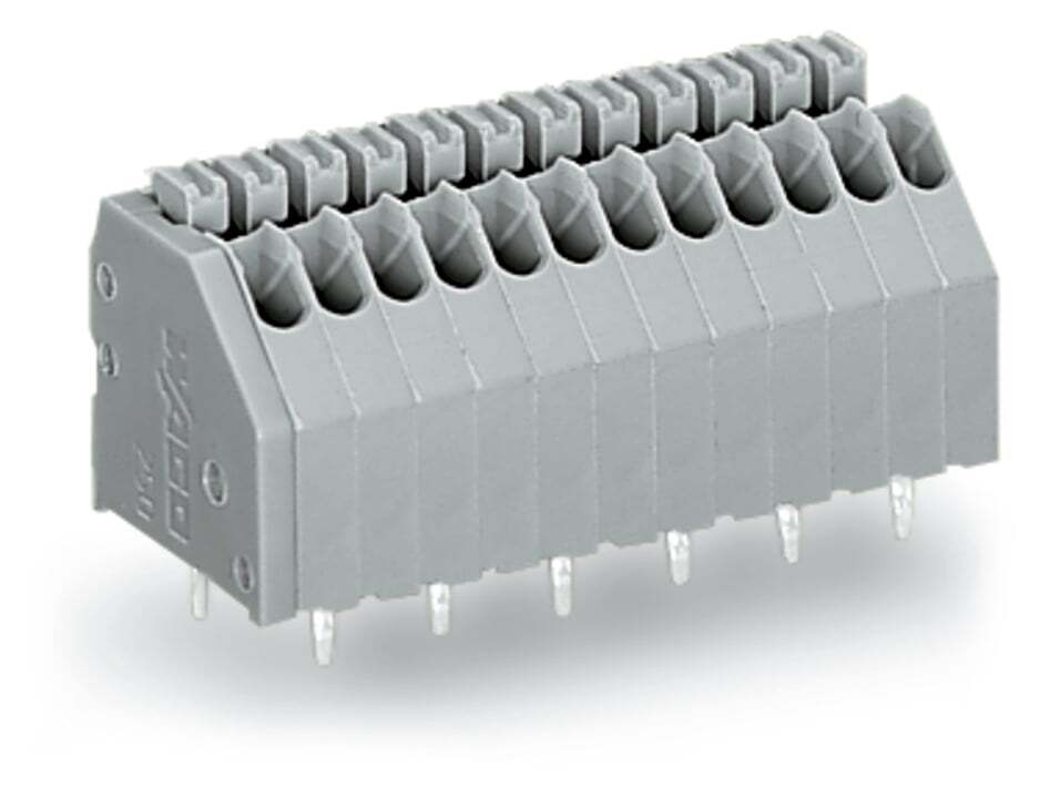 PCB terminal block; push-button; 0.5 mm; Pin spacing 2.5 mm; 6-pole; Push-in CAGE CLAMP; 0,50 mm; gray
