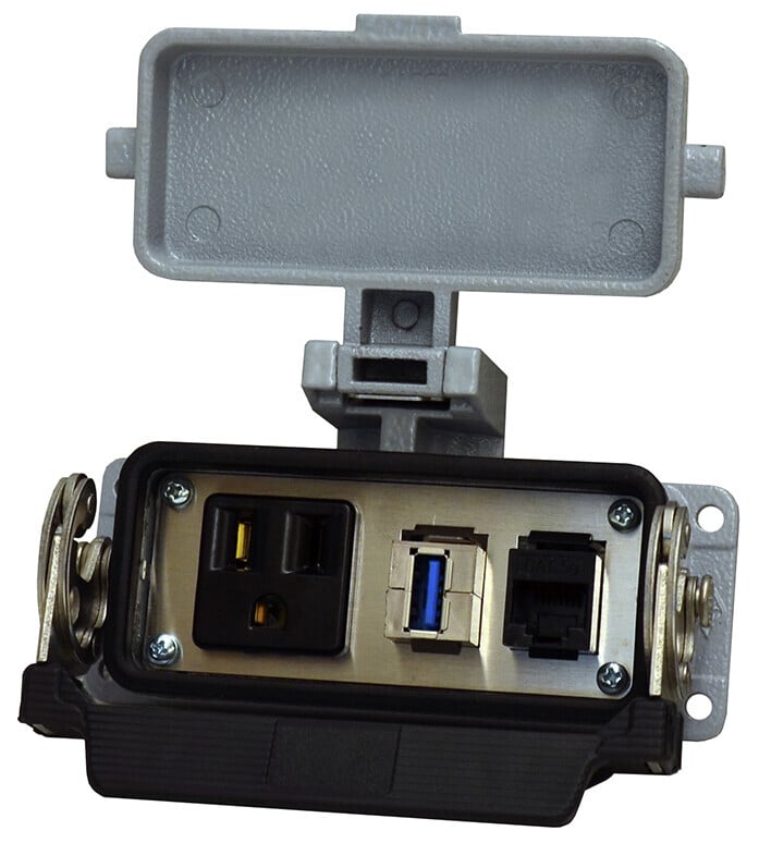 BULKHEAD INTERFACE PORT 15A SINGLE_USB 3.0_RJ45 CAT6