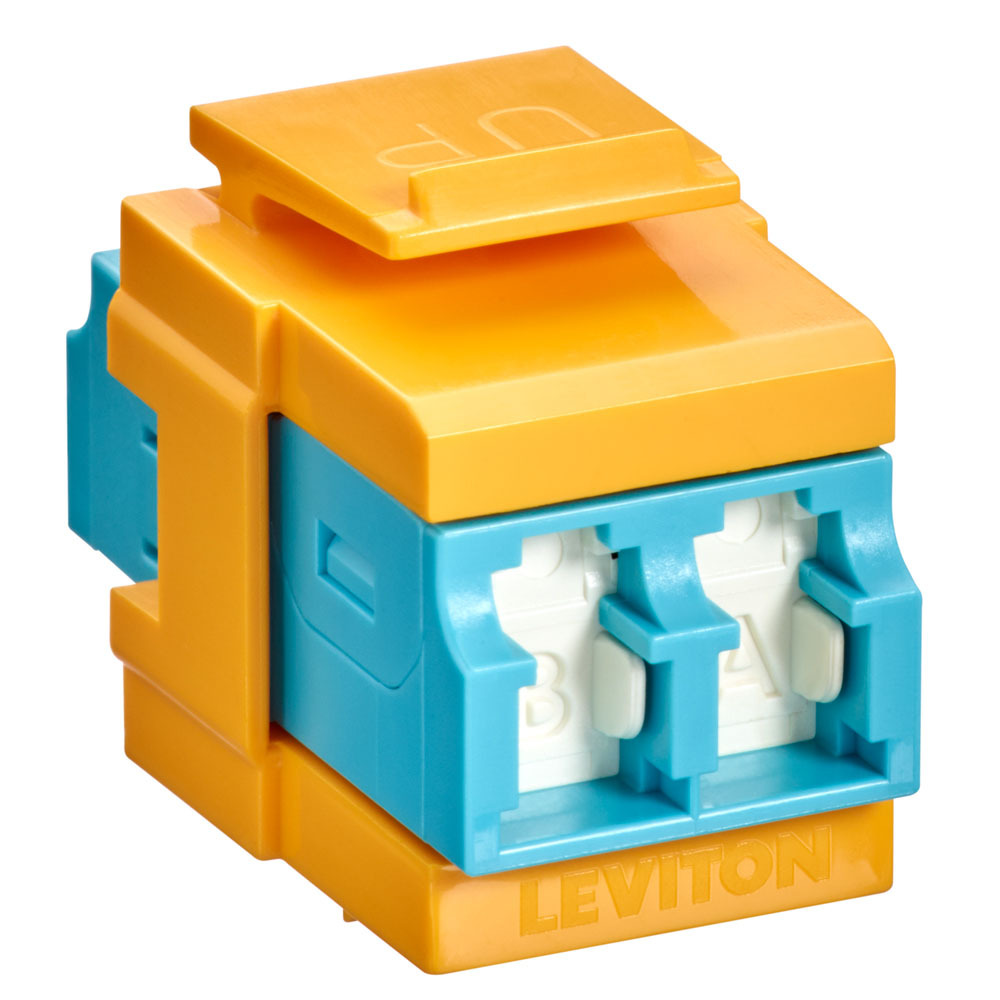 QUICKPORT DUPLEX LC SHUTTERED ADAPTER (AQUA), YELLOW HOUSING/BEZEL