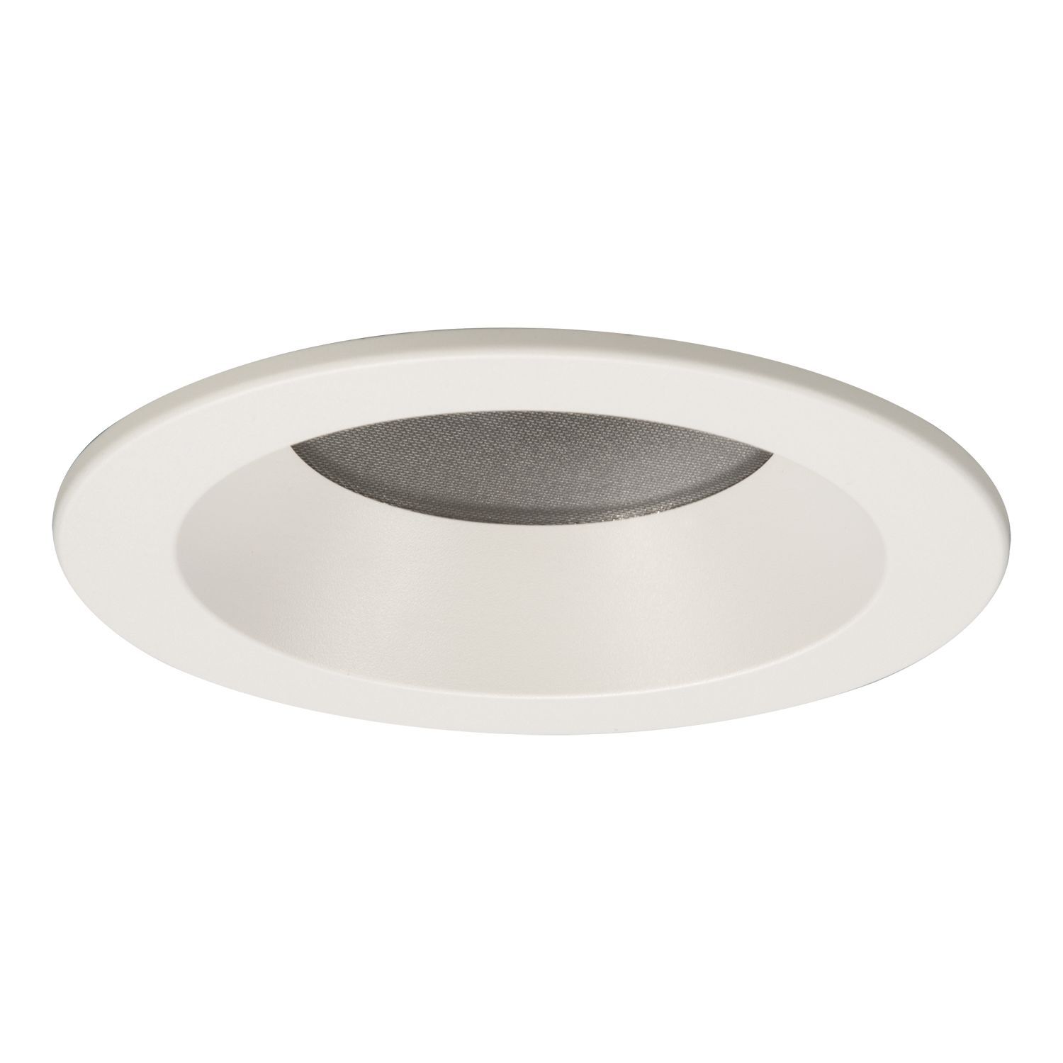 3.25" aperture conical reflector, open, self-flanged, microprismatic lens, matte white reflector and flange