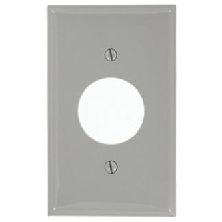 1-Gang Single 1.406-Inch Hole Device Receptacle Wallplate, Gray