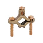 Cast Bronze Ground Clamp for Wire Range 10 - 2, Water Pipe Size 1/2-1 Inch, Rated for Direct Burial