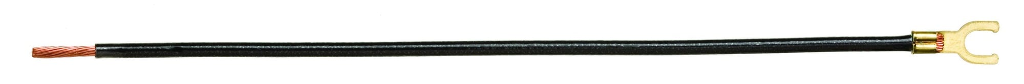IDEAL, Wire Connector, Pigtail, Size: 8 IN Length, Wire Size: 12 AWG, Material: Brass-Alloy, Color: Black, Wire Type: Stranded, Includes: #10 Fork And Stripped End