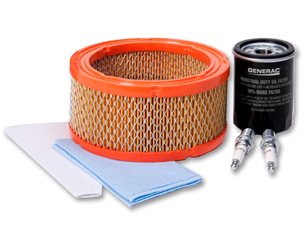 Preventative maintenance is a necessity for all generators. The air-cooled scheduled maintenance kits offer the hardware necessary to perform complete maintenance on Guardian air-cooled generators. Oil must be purchased separately based upon the temperature range of use.