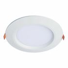 6" downlight, 900/1100 selectable lumens 90 CRI selectable CCT D2W option 120V 60Hz LE & TE phase cut 5 percent dimming matte white flange canless or retrofit installation compliant all states but CA