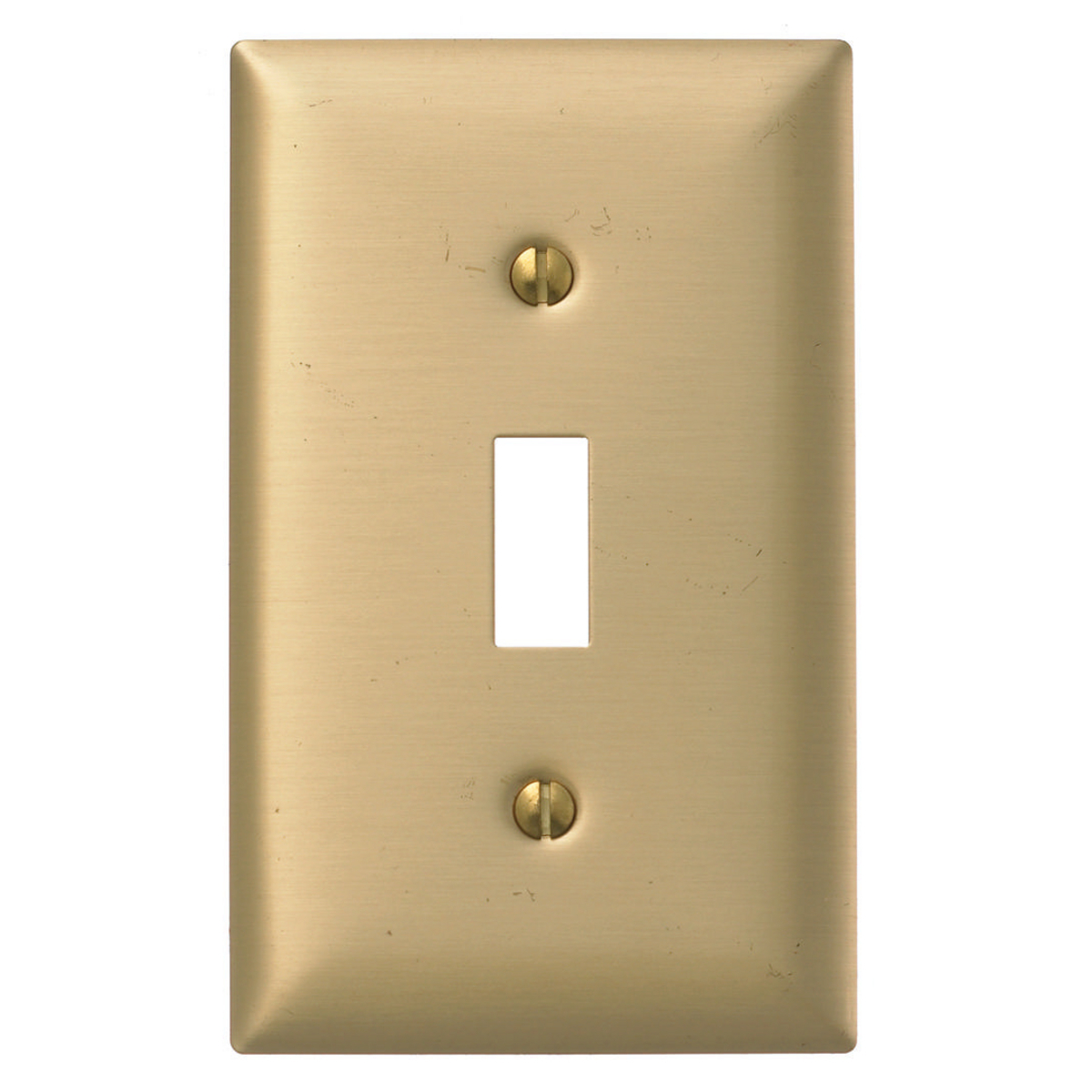 Wallplates and Boxes, Metallic Plates, 1- Gang, 1) Toggle Opening, Standard Size, Brass Plated Steel