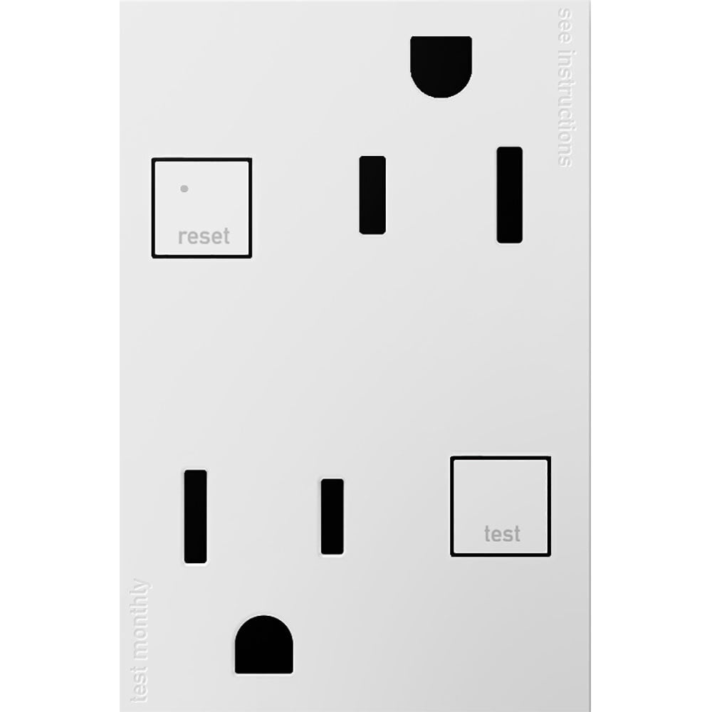 TAMPER-RESISTANT GFCI, 15A, 3-MODULE WHITE