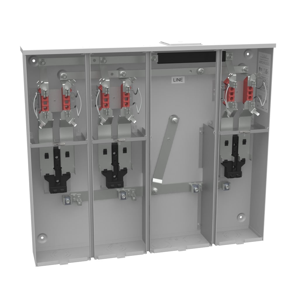 U5903-X-KK 4 Term, Ringless, Large Closing Plate, Horn Bypass, 3 Position, 3-125 Amp, Main Breaker Provision, 22 kAIC