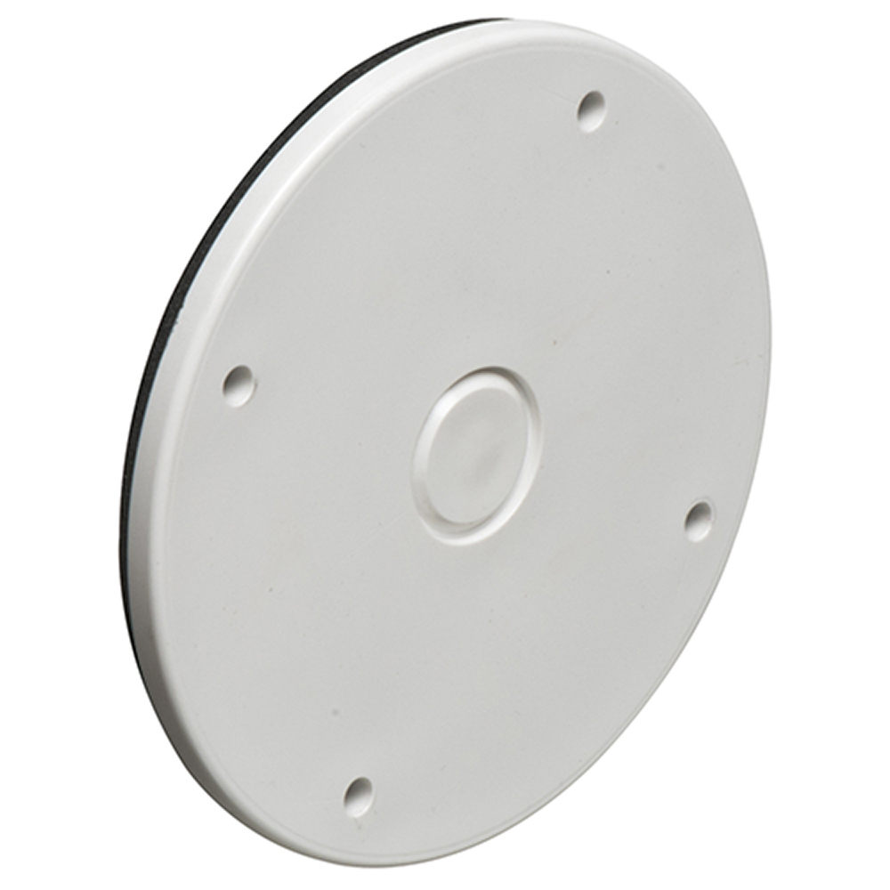 White cover for the FBC42251W with 1/2" knockout in center.
