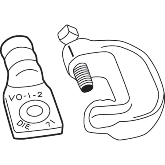 E-Z-Ground I-Beam Steel Compression Connector for Cable Range 2 - 1/0 AWG
