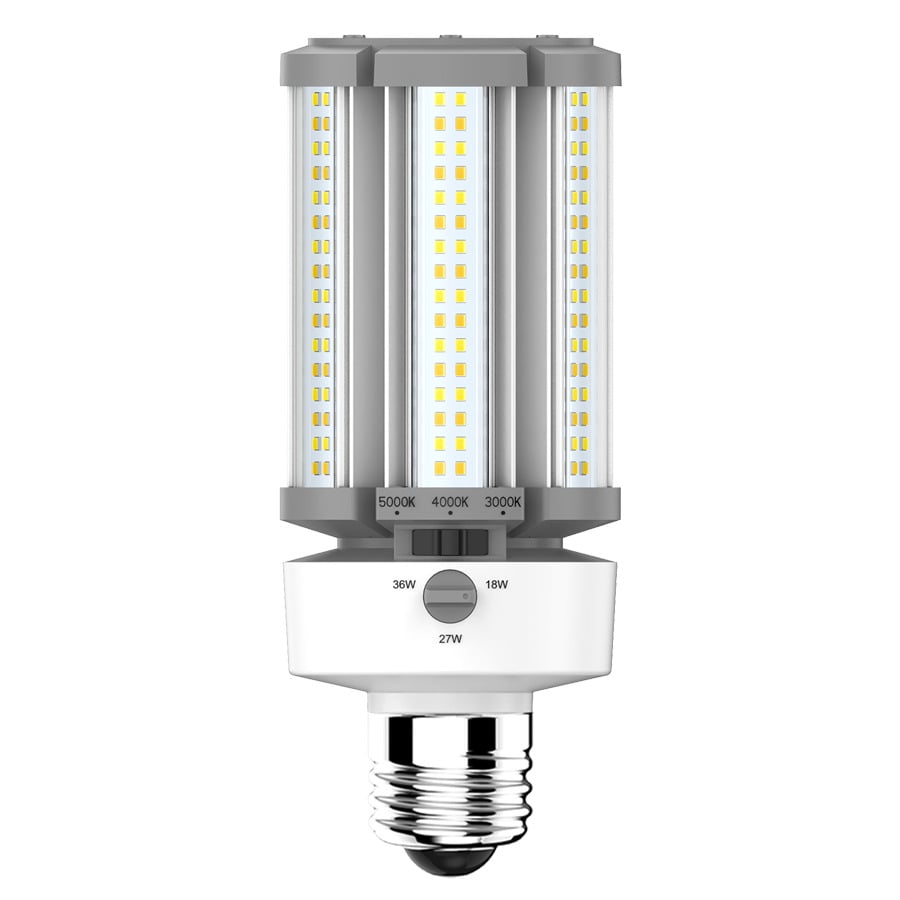 Hid Replacements 2610/3915/5220 Lumens Hid Field Adjustable Selectable 18/27/36W Base E26 80CRI Selectable 3000/4000/5000K Ballast Bypass 3-Pin Sensor Port
