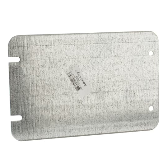 Two Gang Box Cover, 8.5 Cubic Inches, 7 Inches Long x 4-11/16 Inches Wide, Galvanized Steel, Flat and Blank