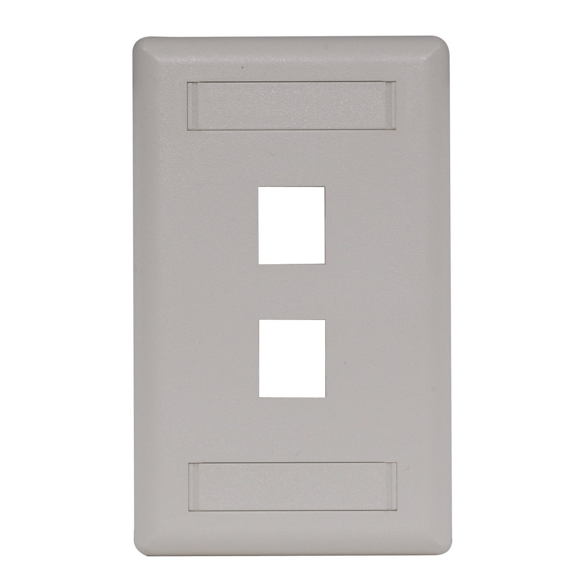 Phone/Data/Multimedia Faceplate, Face Plate, Rear-Loading, 2-Port, Single-Gang, Office White