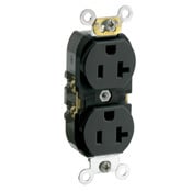 20 Amp, 125 Volt, Duplex Receptacle, 2 Pole, 3 Wire, Black
