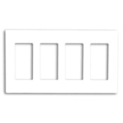 4-Gang Decora Plus Wallplate Screwless Snap-On Mount, Light Almond