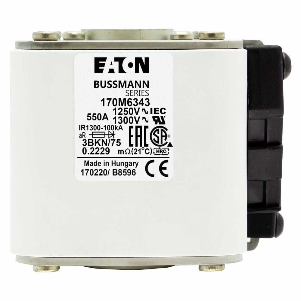 Fuse-link, high speed, 550 A, AC 1250 V, size 3, 76 x 92 x 76 mm, aR, IEC, UL, single indicator