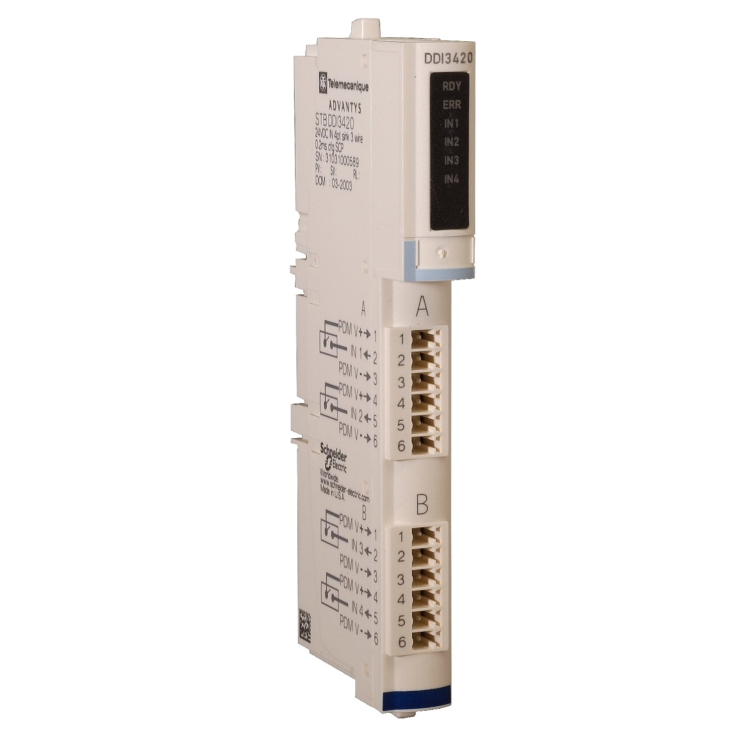 digital input kit, Modicon STB, standard, 24V DC, 4 I