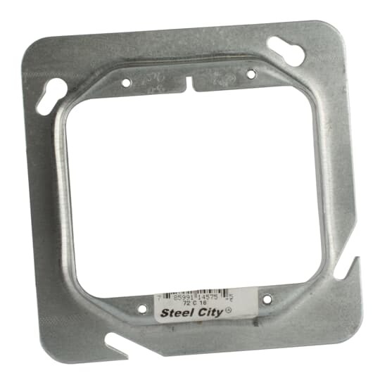 Two Gang Device Cover, 9 Cubic Inches, 4-11/16 Inch x 3/4 Inch Raised, Pre-Galvanized Steel