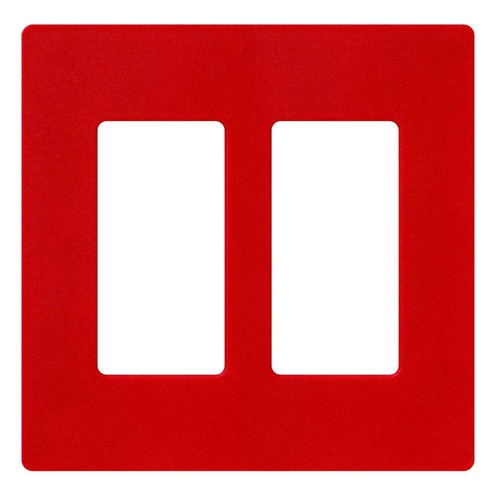 Claro Wallplate, Satin Finish, Two-gang in signal red