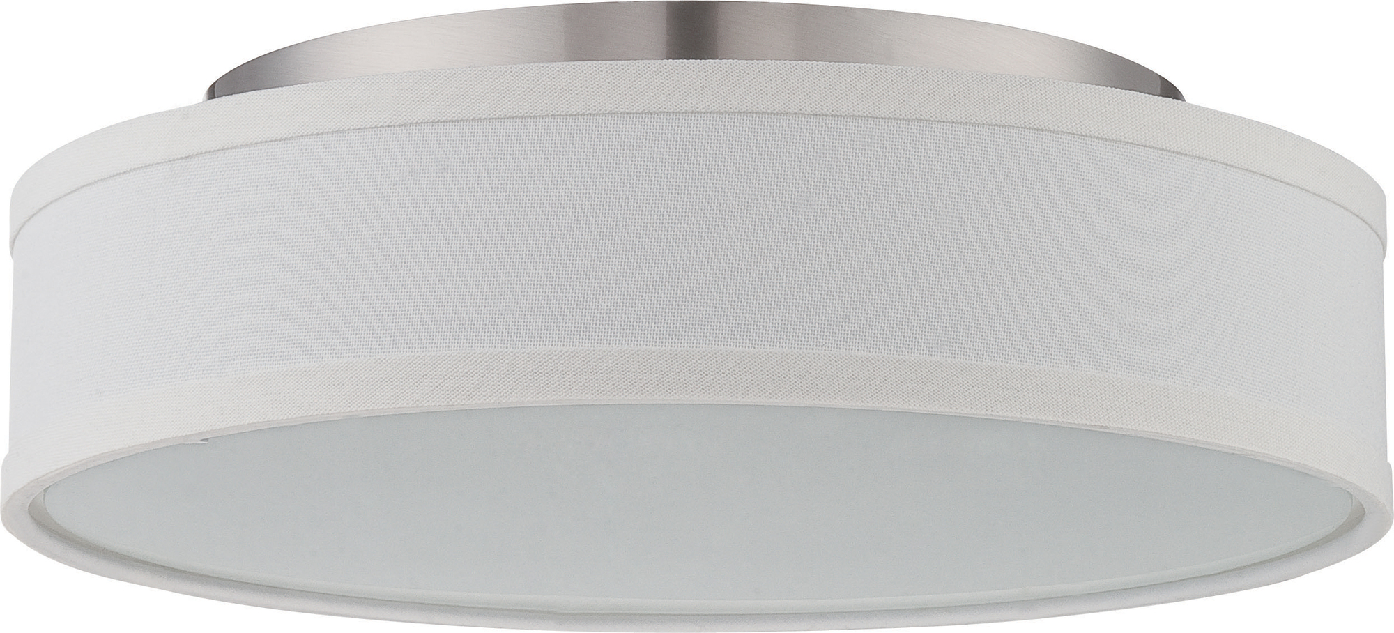 HEATHER - LED FLUSH FIXTURE WITH WHITE LINEN SHADE. AA