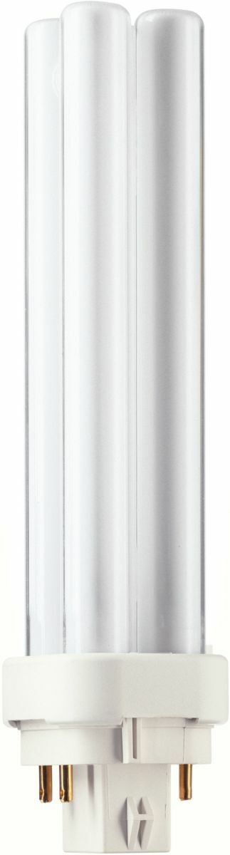 A compact lamp with enhanced performance Philips Linear Compact Fluorescent Lamps offer designers, specifiers and end-users new levels of efficiencies and versatility in sizes,configurations and application possibilities. With so many elegant fixtures available to complement their small size, high light output and advanced technology, Philips Energy Advantage lamps are fast becoming the preferred choice when maximum effciency and sleek design solutions are required. Compact quad tube design;Sustainable lighting solution - only 1.4mg of mercury per lamp;Designed for use with electronic ballasts for lower operating costs and flicker-free starting