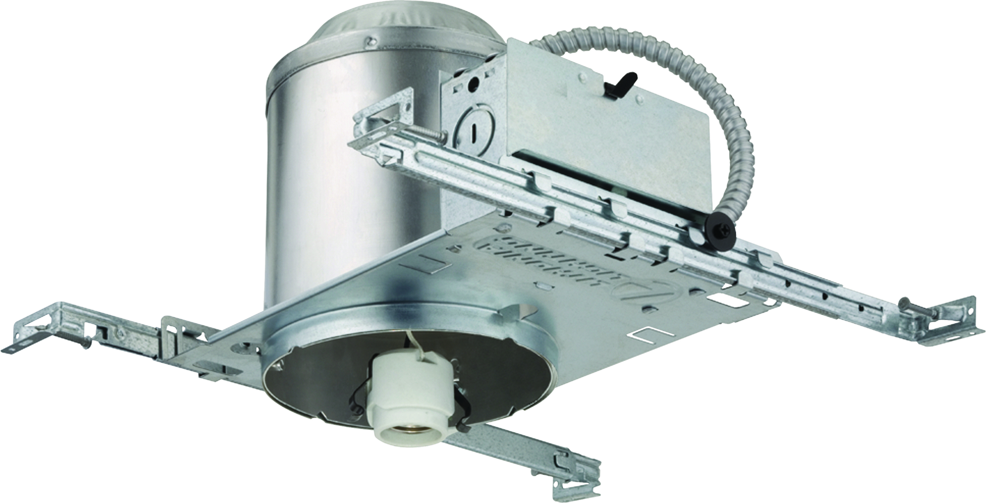 Recessed incandescent housings for 2x8 new construction. Approved for direct burial in insulation and all ceiling and wiring types.