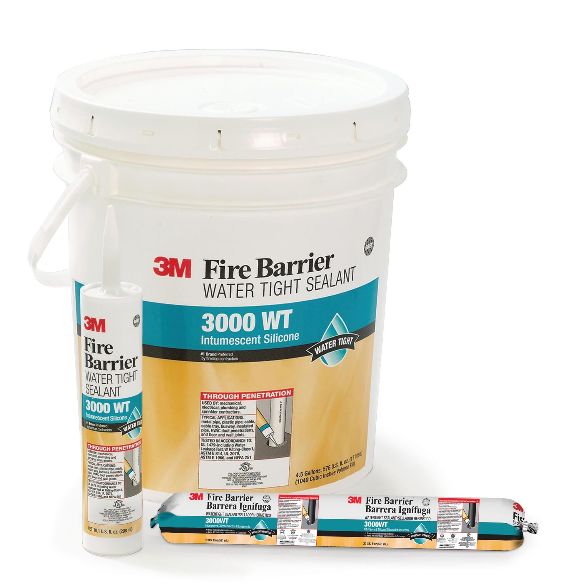 3M(TM) Fire Barrier Water Tight Sealant 3000 WT, 20 fl. oz., Sausage, 12/case
