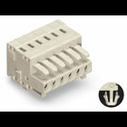 1-conductor female connector; CAGE CLAMP; 1.5 mm; Pin spacing 3.5 mm; 6-pole; 100% protected against mismating; Snap-in mounting feet; 1,50 mm; light gray