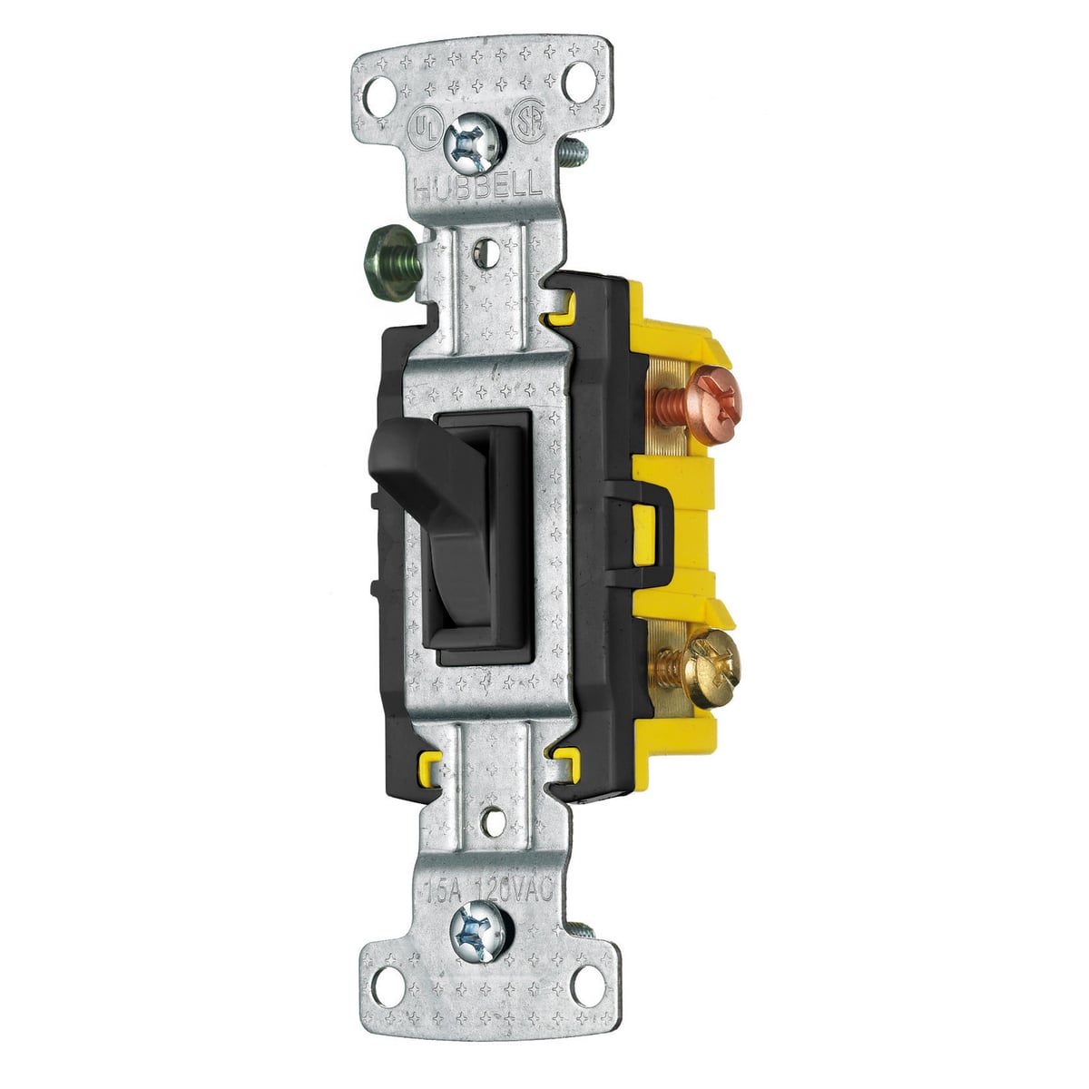 TradeSelect, Switches and Lighting Controls, Residential Grade, Toggle Switches, Three Way, 15A 120V AC, Black