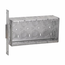 Eaton Crouse-Hinds series Gang Box, (8) 1/2" and 3/4" concentric, VS, Conduit (no clamps), 2-1/2", (2) 1/2" and 3/4" concentric, Steel, Four-gang, (4) 1/2" and 3/4" concentric, Non-gangable, 62.0 cubic inch capacity
