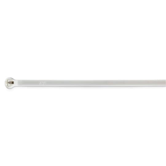 Cable Tie, Flame Retardant White Nylon 6.6, Temperature Range of -20 to 65 Degrees Celsius (-4 to 149 F) for Indoor Applications, Length of 343mm (13.5 Inches), Width of 7.6mm (0.30 Inch), Thickness of 1.5mm (0.06 Inch), Maximum Bundle Diameter 95mm (4.8 Inches), Tensile Strength Rating of 540 Newtons (121 Pounds)