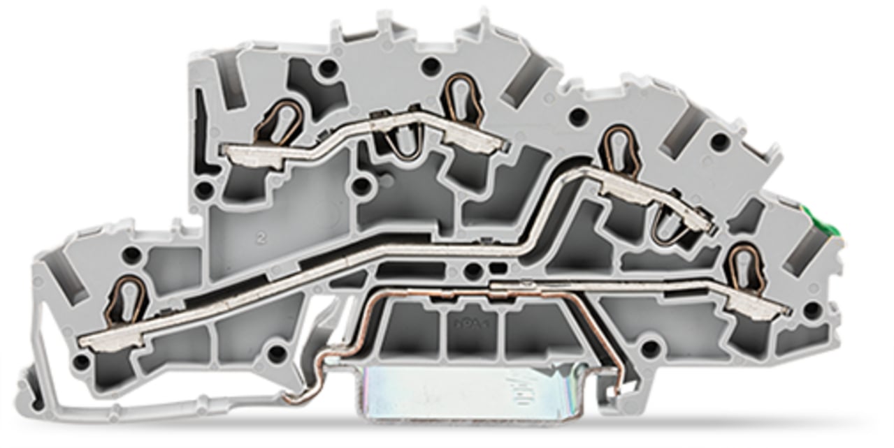 Multilevel installation terminal block; with operating slots; 2.5 mm; L/L/PE; Push-in CAGE CLAMP; 2,50 mm; gray